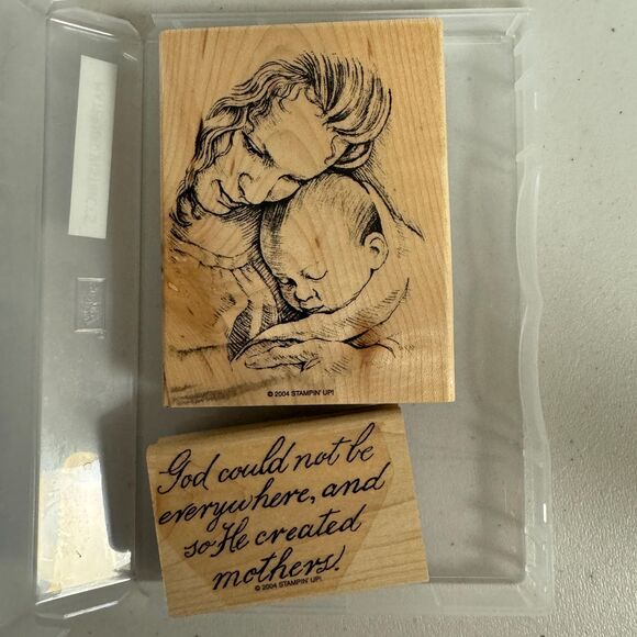 Stampin Up! Maternal Instincts Rubber Set Mothers Day Baby Announcement Card Art - Picture 1 of 6